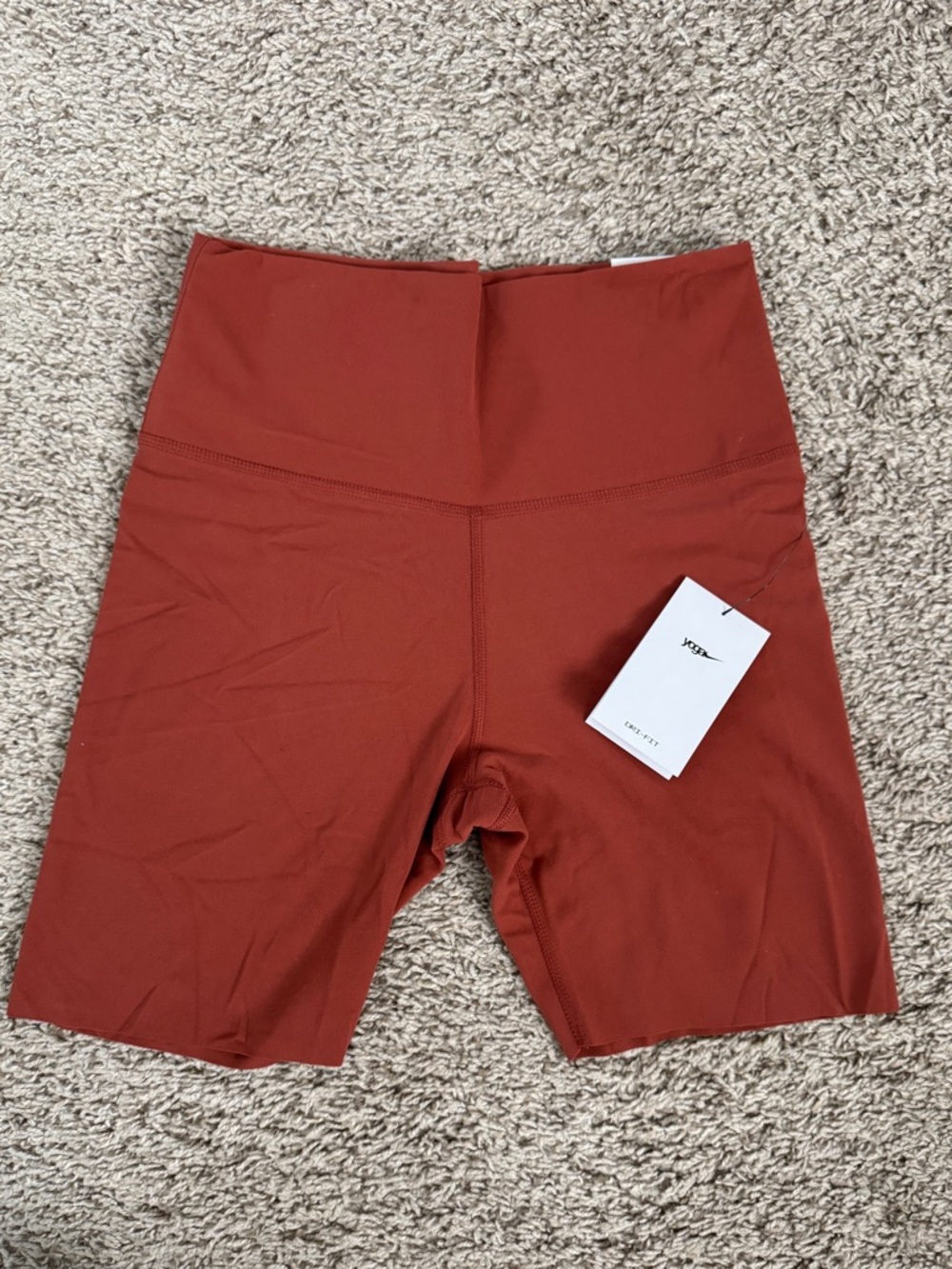 Nike High-Waist Bike Shorts in Rust